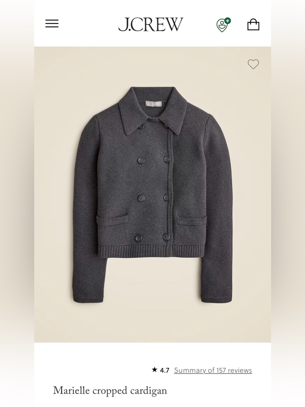 J. Crew Black Double-Breasted Knit Cardigan Jacket